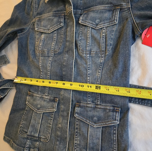 Spanx Tie-Front Summer Denim Jean Shirt Jacket Twilight Indigo Shacket - Picture 6 of 15